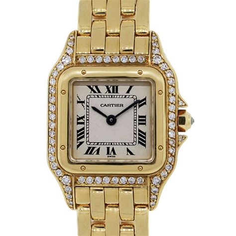 cartier ladies watch with diamonds|cartier watch with diamond bezel.